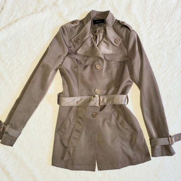 Le Chateau Taupe Trench Coat - Picture 1 of 3